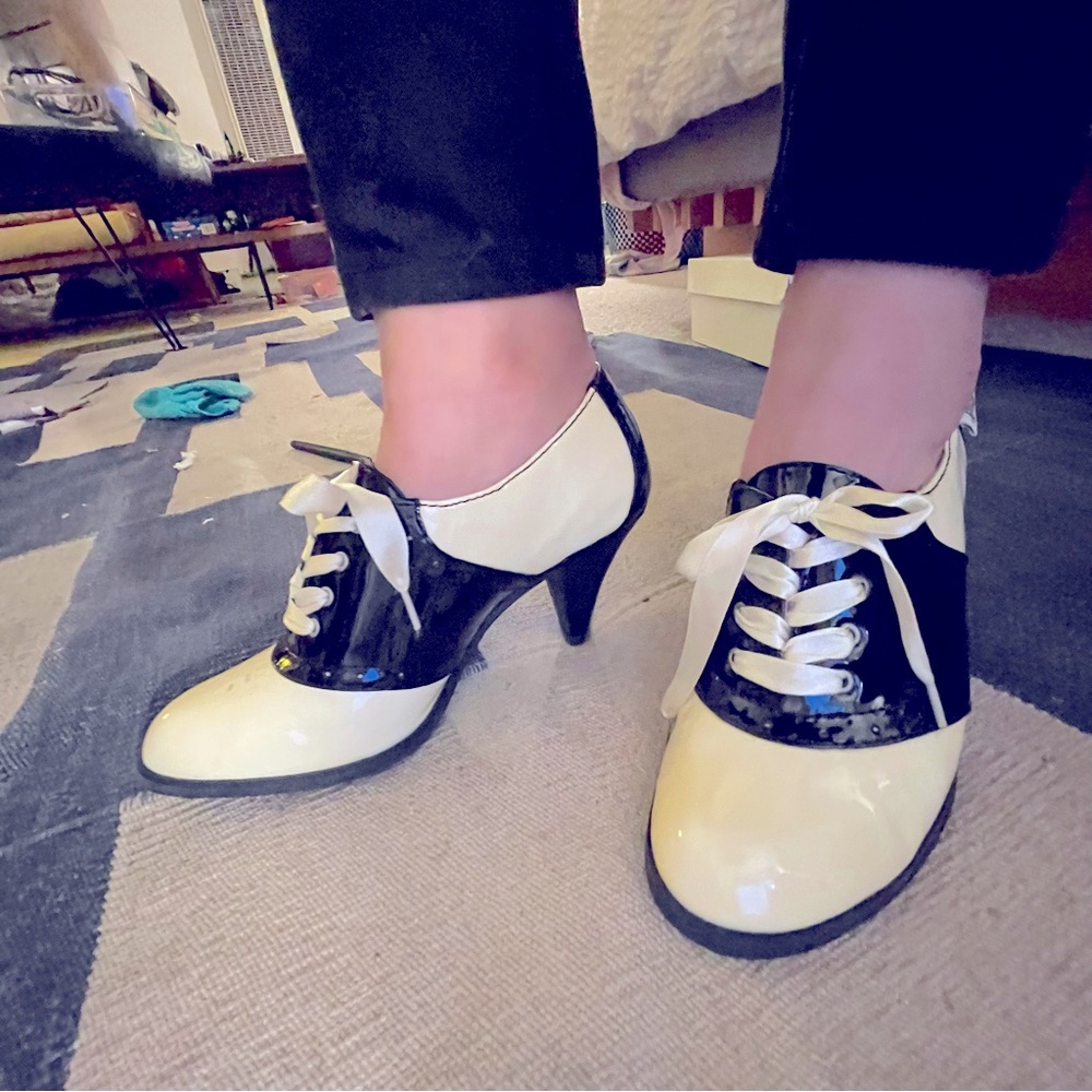 Rachel Antonoff Bass Lady saddle shoes buck heels pumps schoolgirl goth 6.5